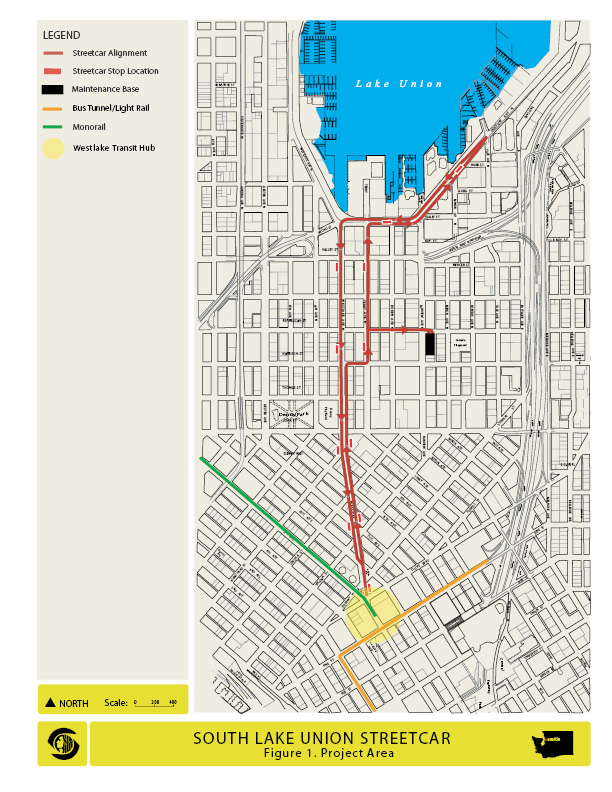 South Lake Union Streetcar Map
